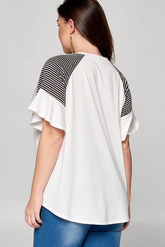 Casual French Terry Front Knot Top