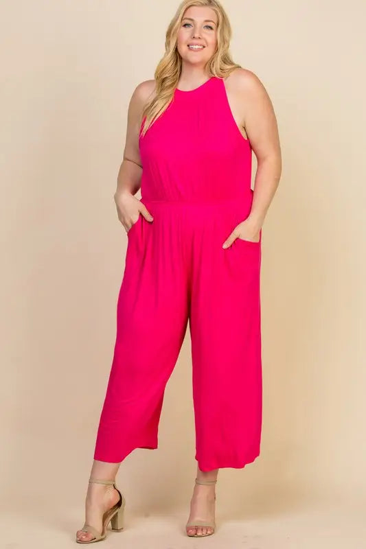 Cropped Wide Leg Jumpsuit