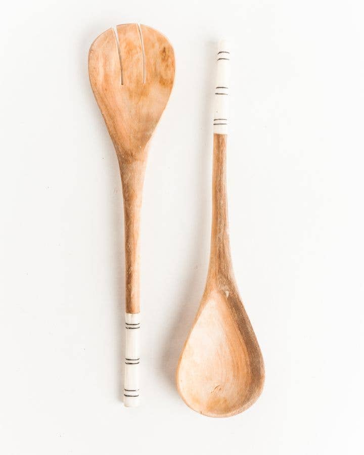 Striped Salad Servers