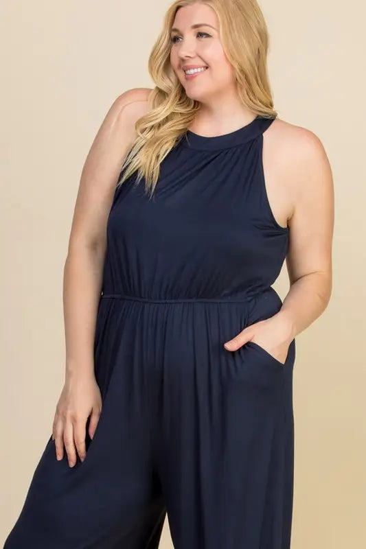 Cropped Wide Leg Jumpsuit