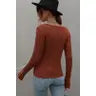 CABLE KNIT LONG SLEEVE SWEAT TOP