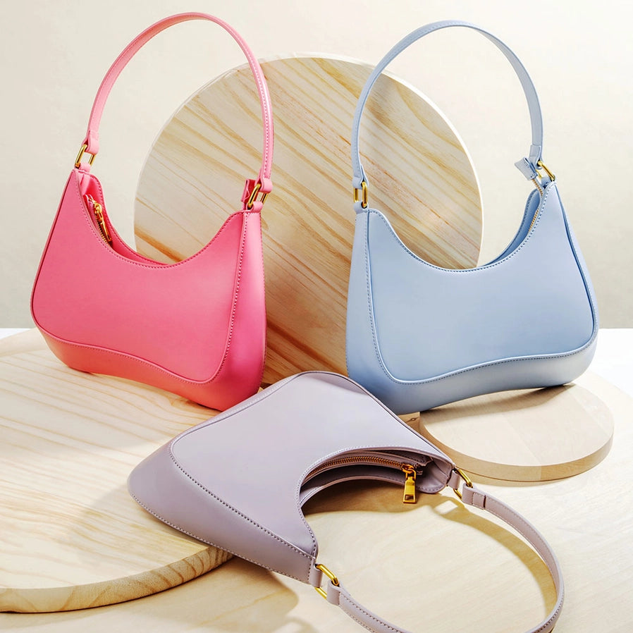 Yvonne Recycled Vegan Shoulder Bag in Pink