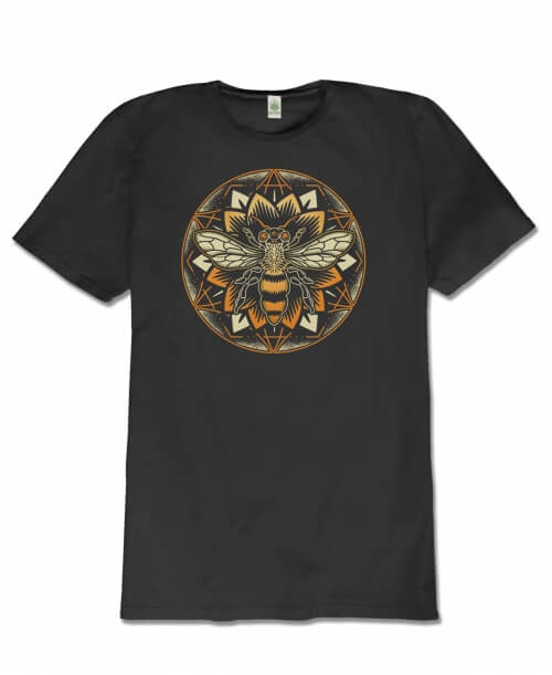 Organic T-shirt Bee Mandala