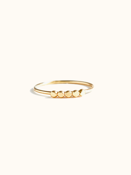 Selma 5 Dot Stacking Ring Gold