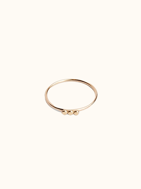 Selma Three Dot Stacking Ring Gold
