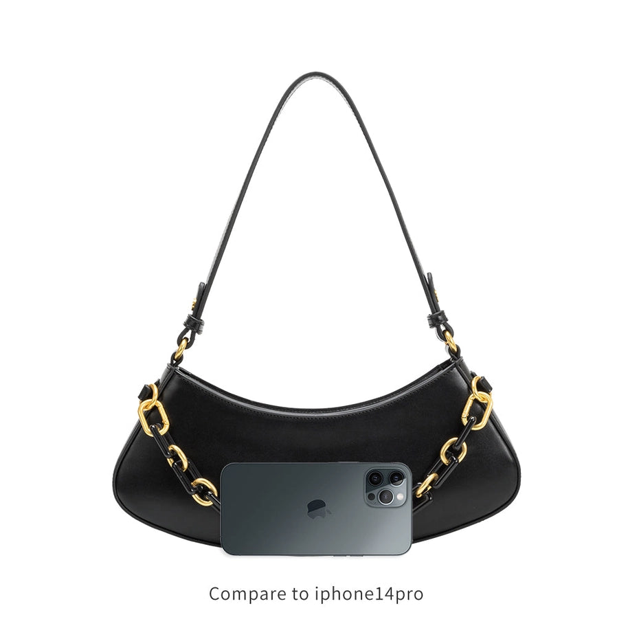 Gillian Recycled Vegan Shoulder Bag in Black