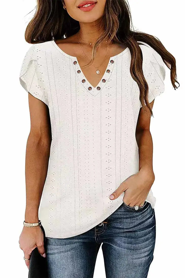 Buckled V Neck