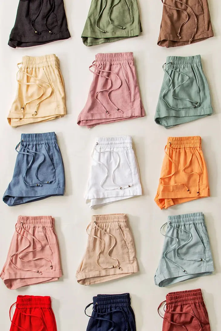Linen Viscose String Tie Shorts