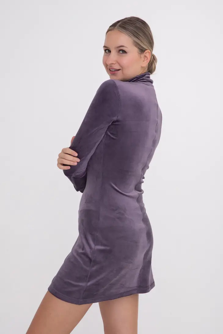 Velour Long Sleeve Dress