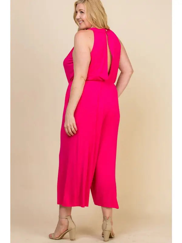 Cropped Wide Leg Jumpsuit