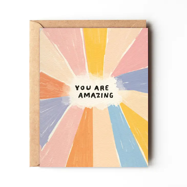 You Are Amazing - Colorful Rainbow Birthday Card