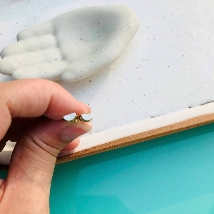 Mini Moon Post Earrings