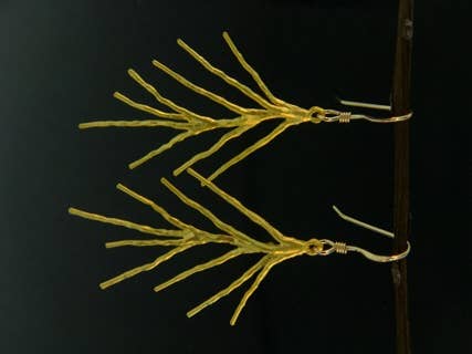 Gold Pine Needle Earrings