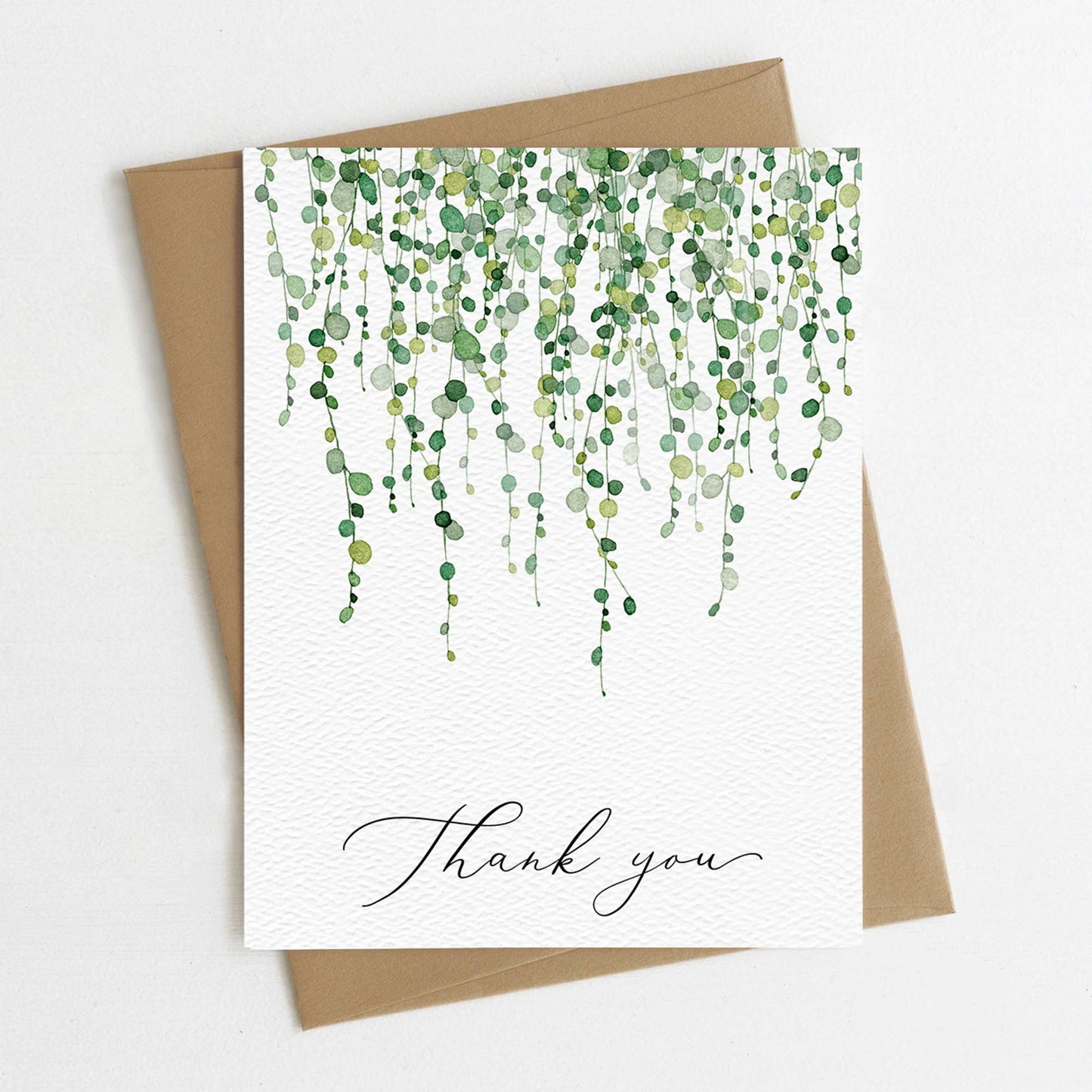 Thank You Greenery Greeting Card, Plant thanks, botanical
