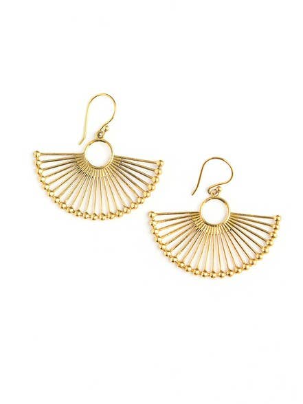 Palm Leaf Fan Earrings