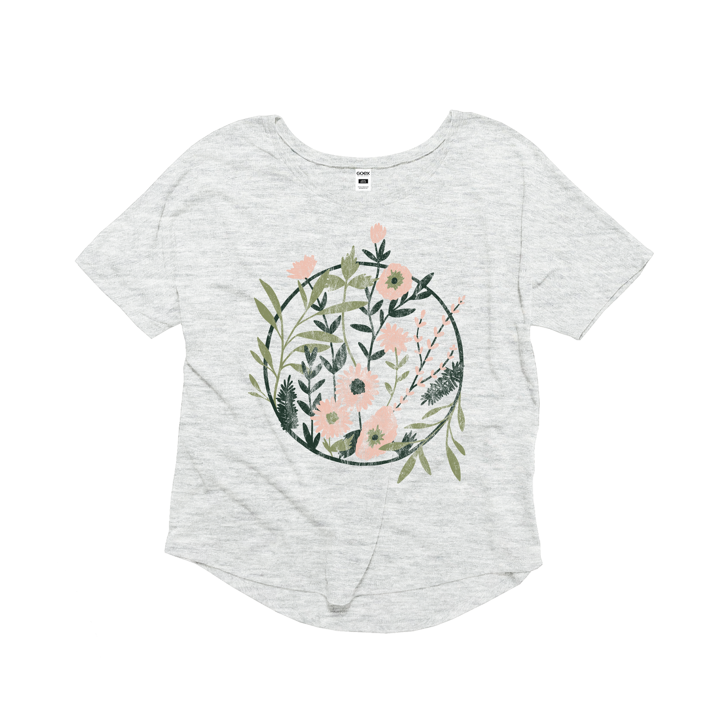 Floral Hoop Flowy Graphic Tee - Vintage White