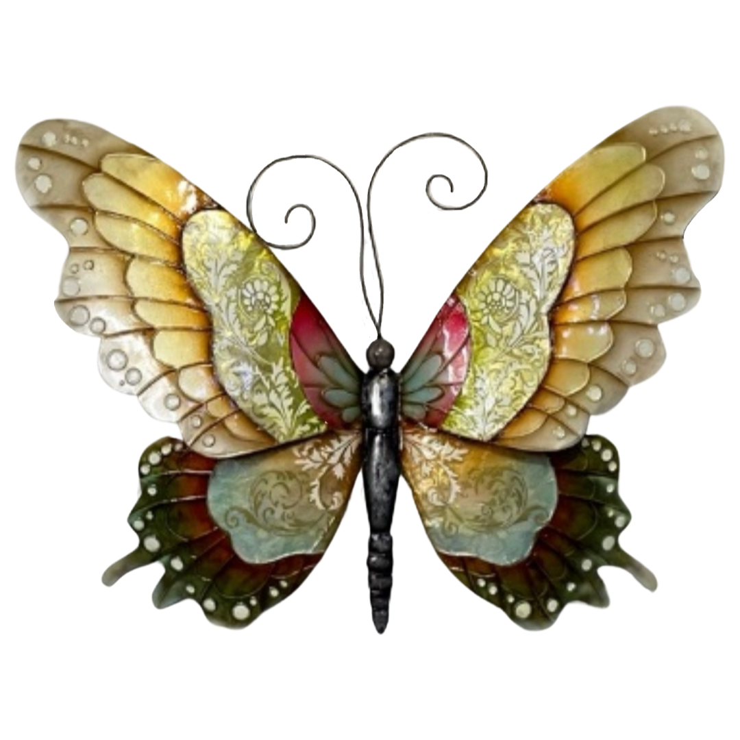 Capiz Shell & Metal Butterfly in Yellow