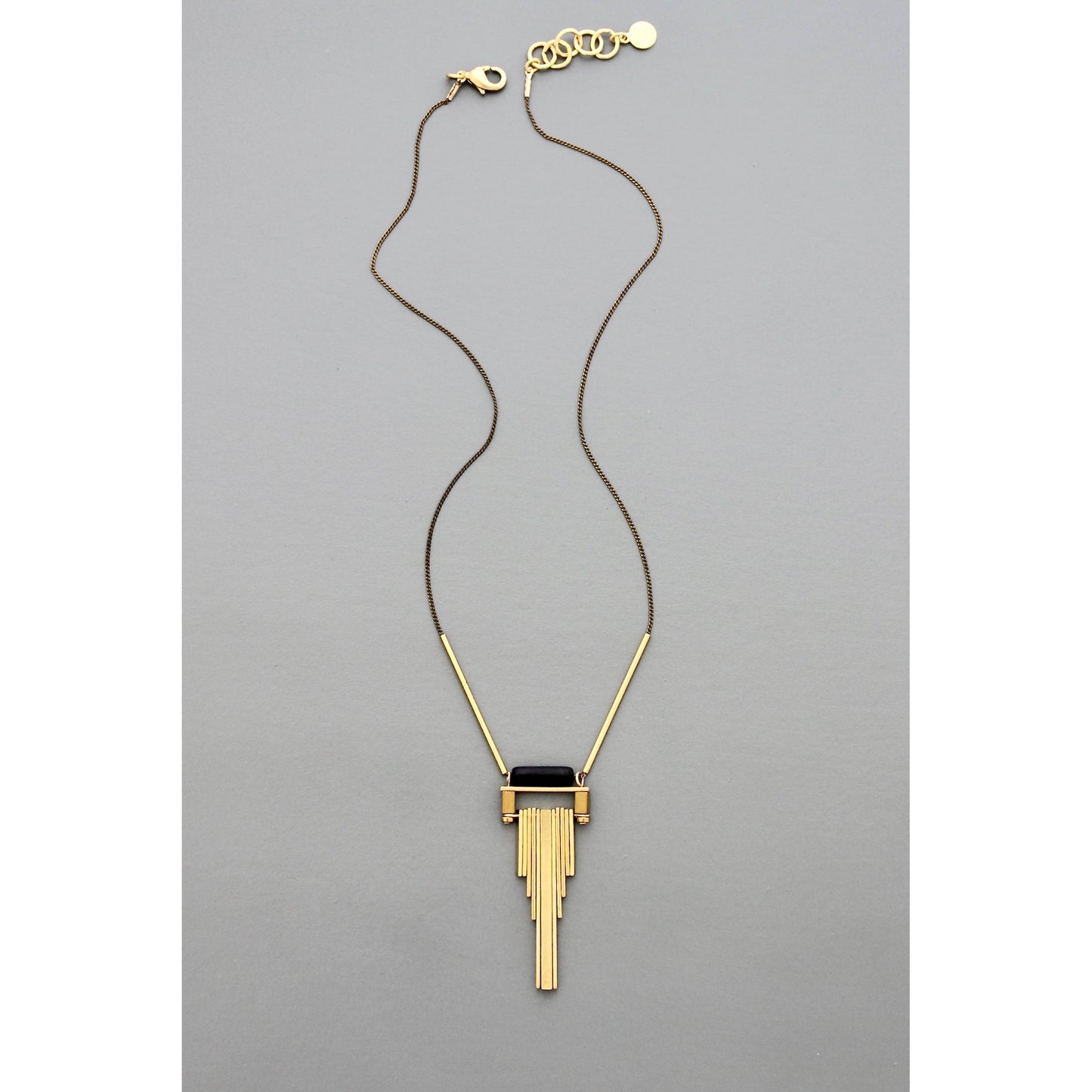 Geometric brass necklace
