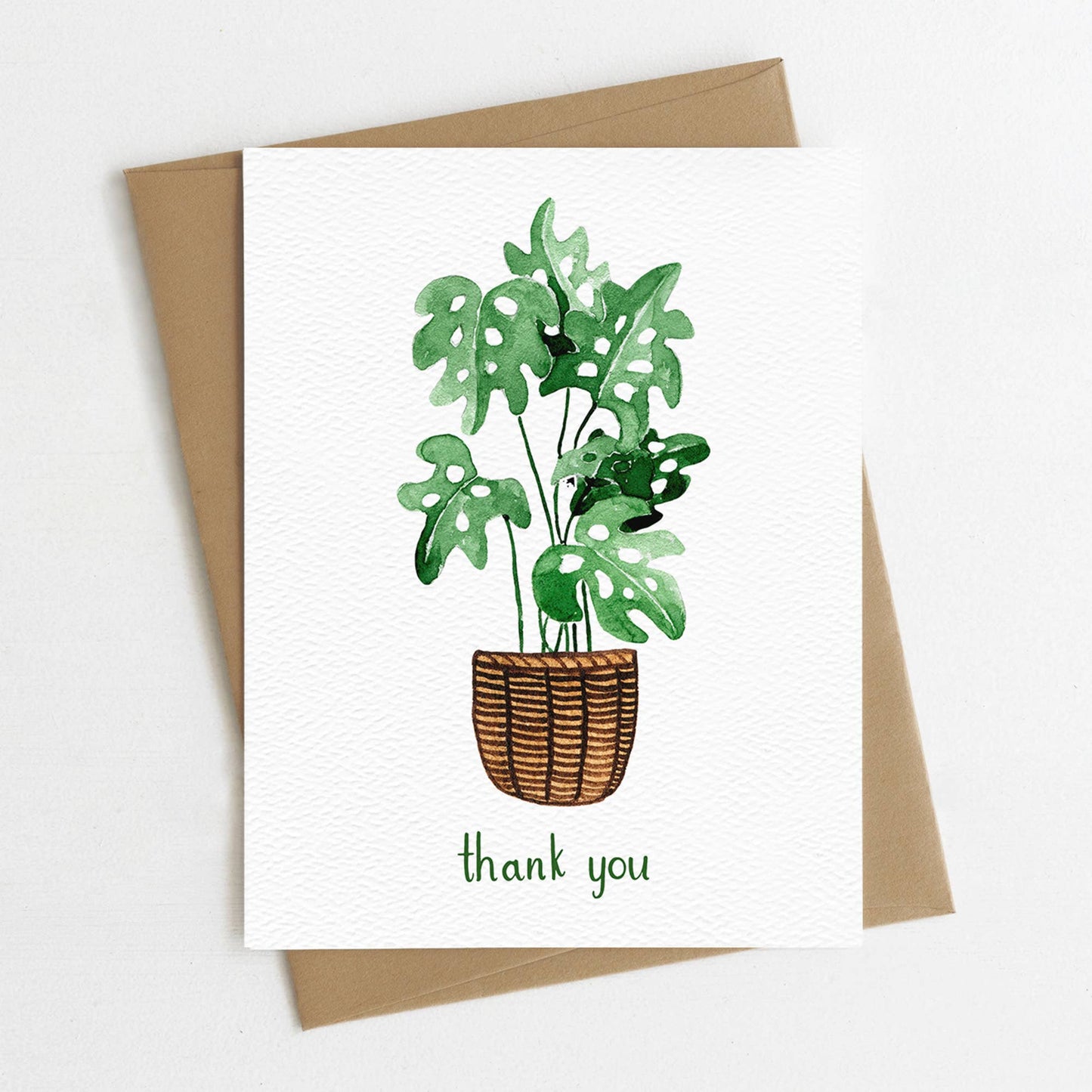 Plant Thank You Greeting Card, Botanical Card