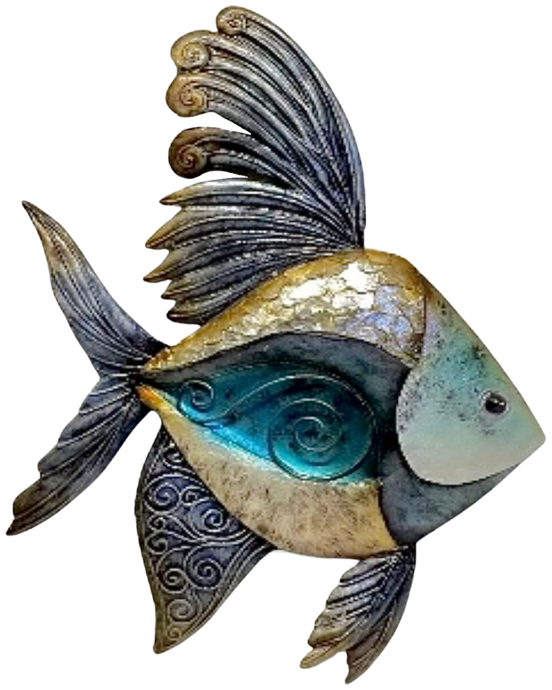 Capiz Shell & Metal Angelfish Wall Art