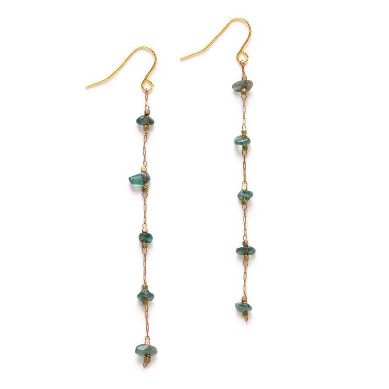 Gemstone Chips Earrings - Jade