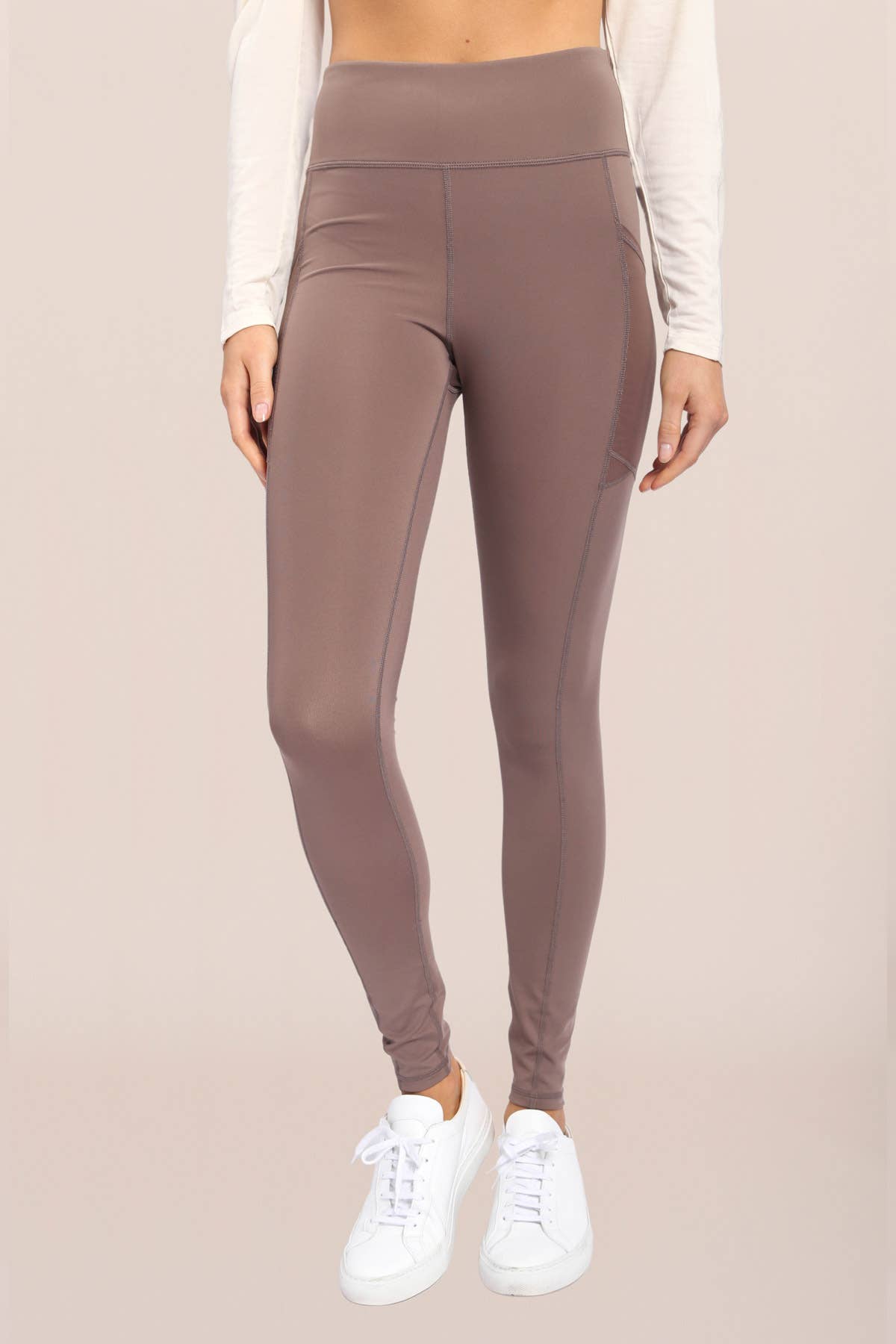 Overlay Mesh Pocket High-Waisted Leggings