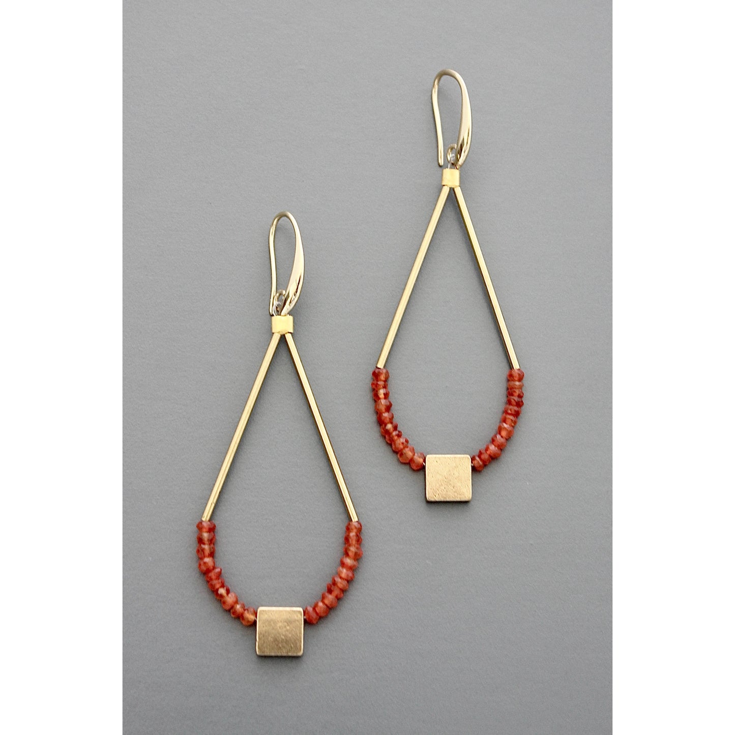 Faceted carnelian earrings