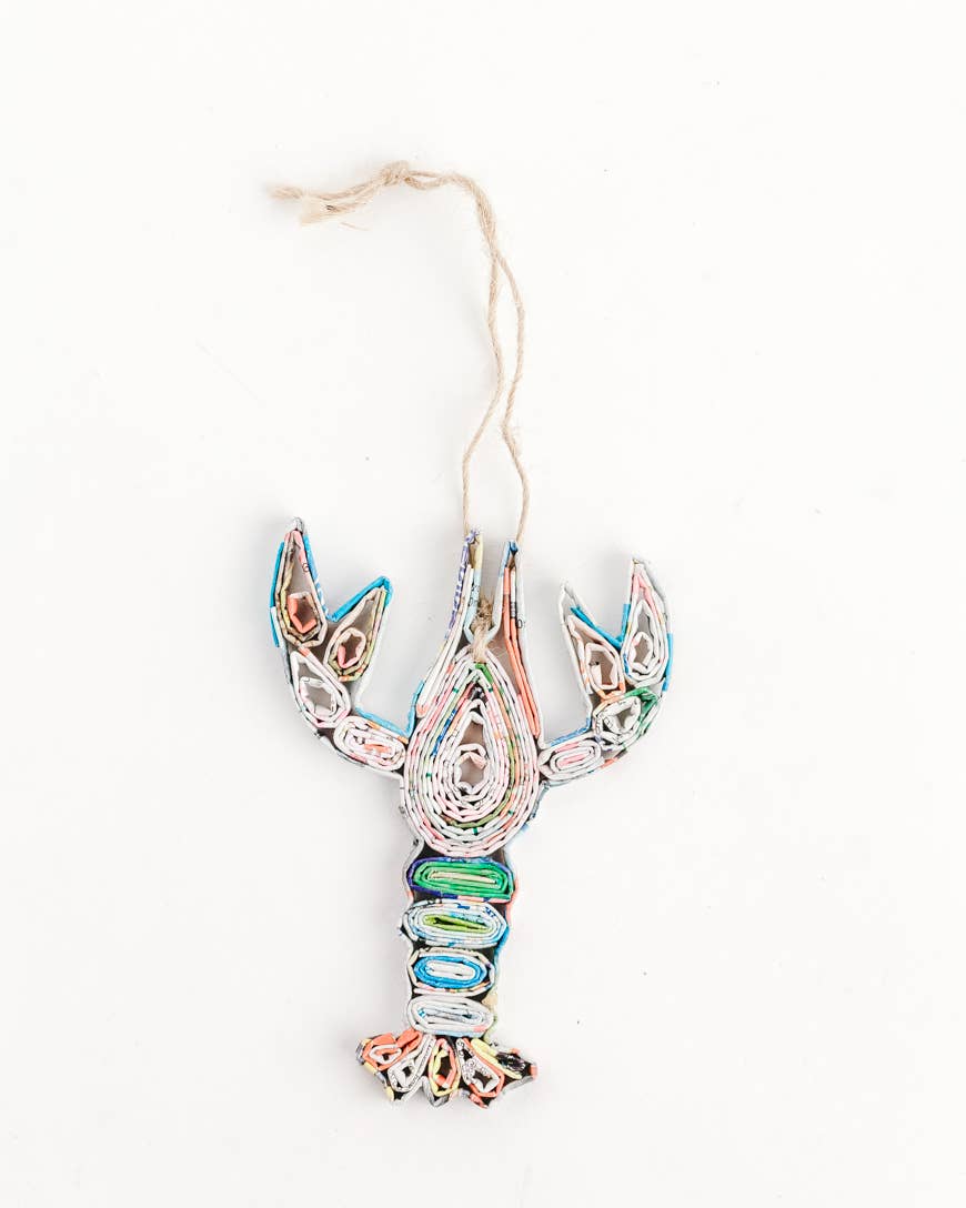 Recycled Paper Lobster Ornament