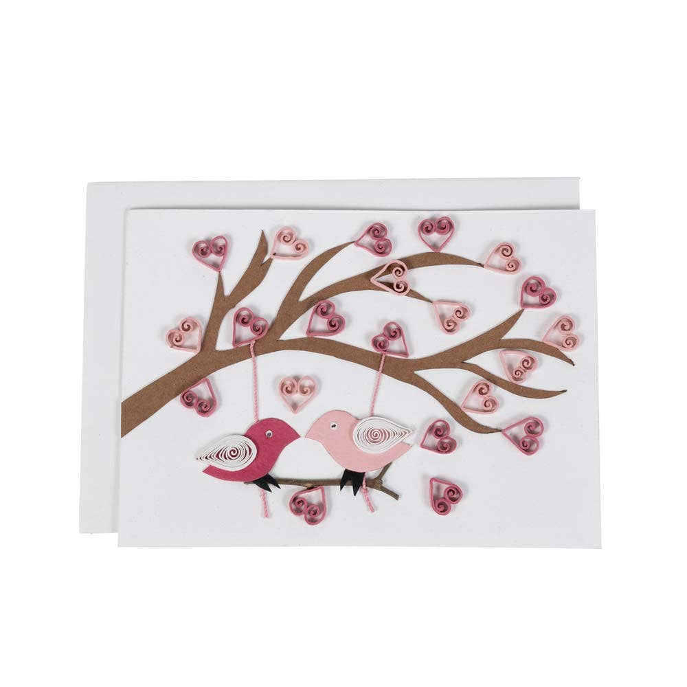 Lovebirds Quilled Card