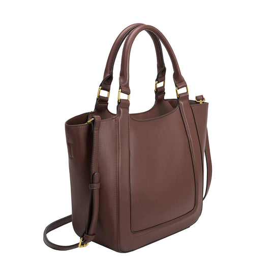 Michelle Large Recycled Vegan Tote Bag in Chocolate