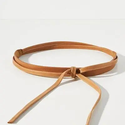 Skinny Wrap Belt -  Tan