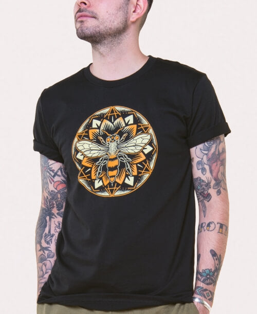 Organic T-shirt Bee Mandala