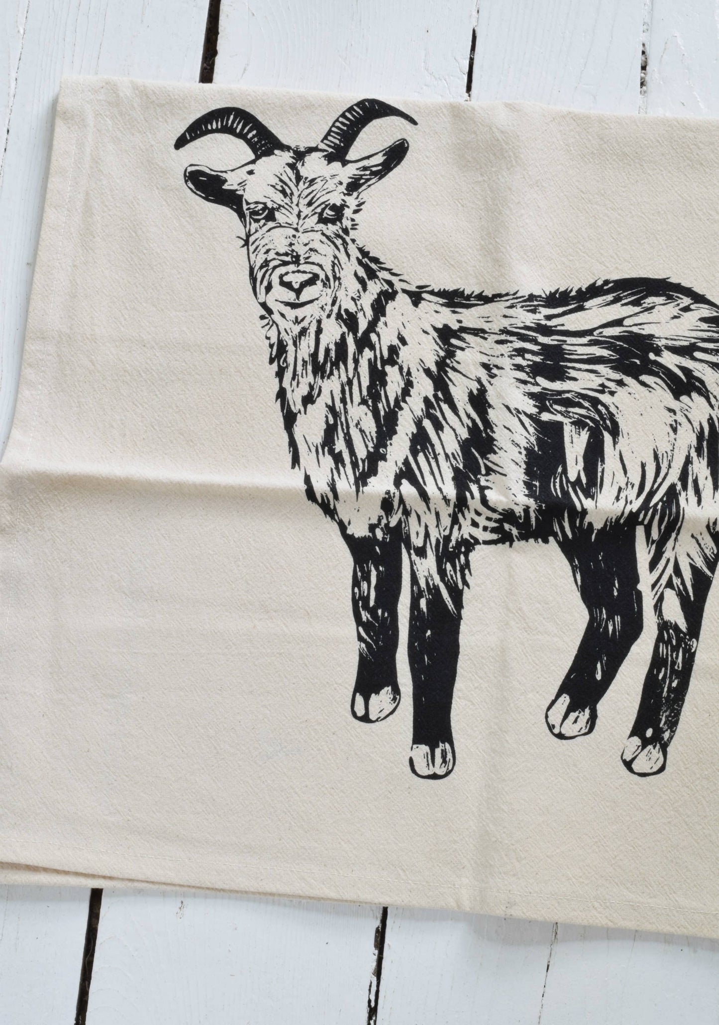 Goat Tea Towel (Black)