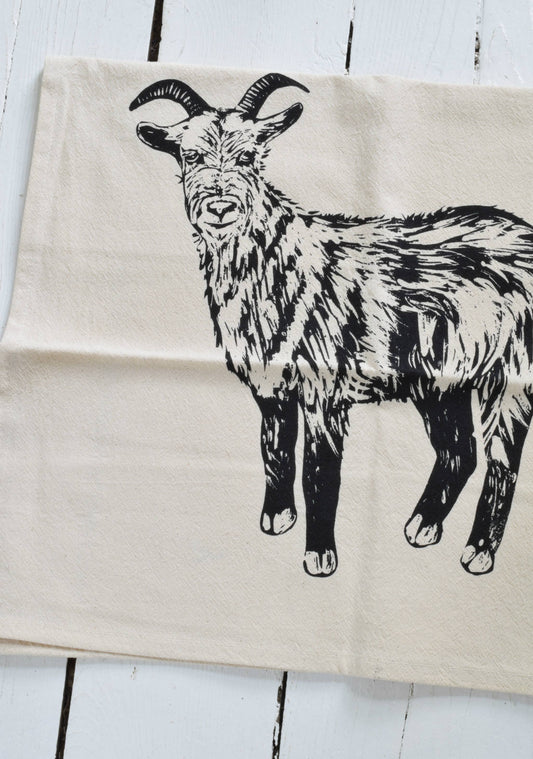 Goat Tea Towel (Black)