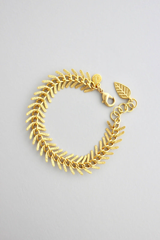 Gold Chain Fish Bone Bracelet
