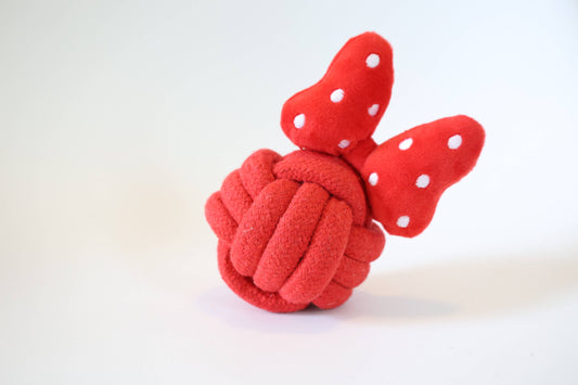 Kawaii Bowknot Rope Ball | Handmade Rope Toy| Eco-Friendly