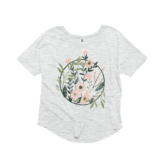 Floral Hoop Flowy Graphic Tee - Vintage White