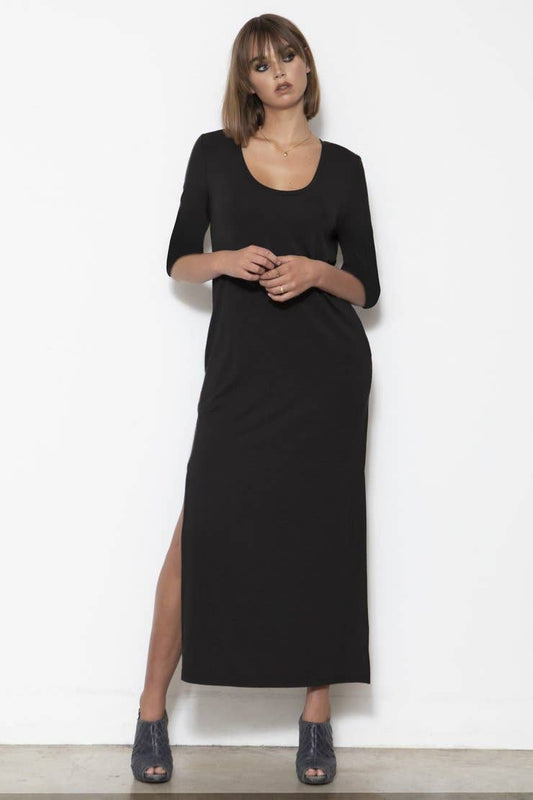 Scoop-Neck 3/4-Sleeve  Dress