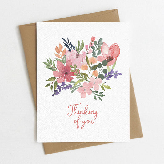 Thinking of You, Grief Card, Condolence, Floral Sympathy