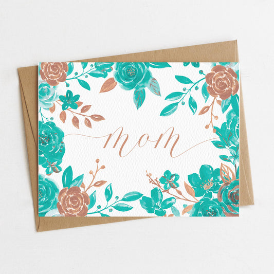 Floral Card for Mom, Happy Birthday card, Mother's Day