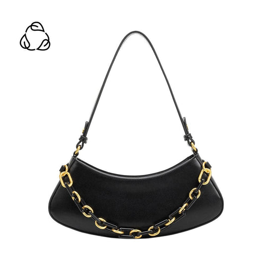 Gillian Recycled Vegan Shoulder Bag in Black