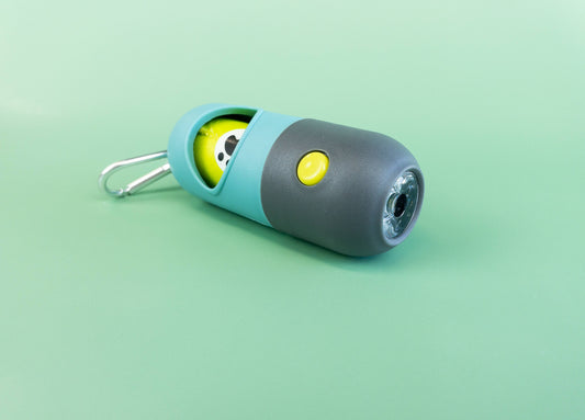 Poop Bag Dispenser with LED Flashlight