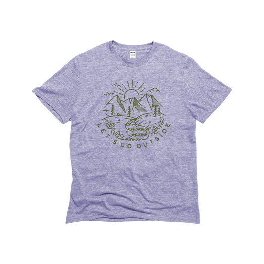 Let's Go Outside Graphic Tee - Lavender