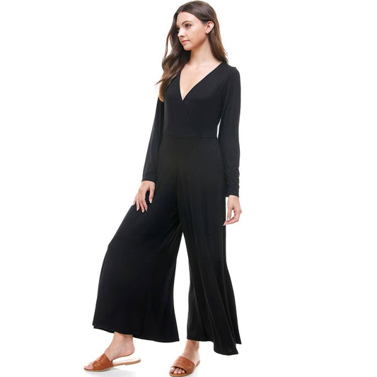 Deep V Neck Dressy Jumpsuit