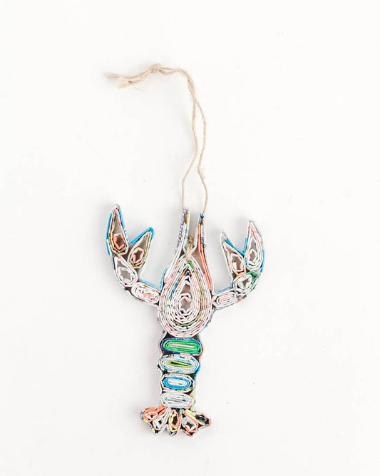 Recycled Paper Lobster Ornament