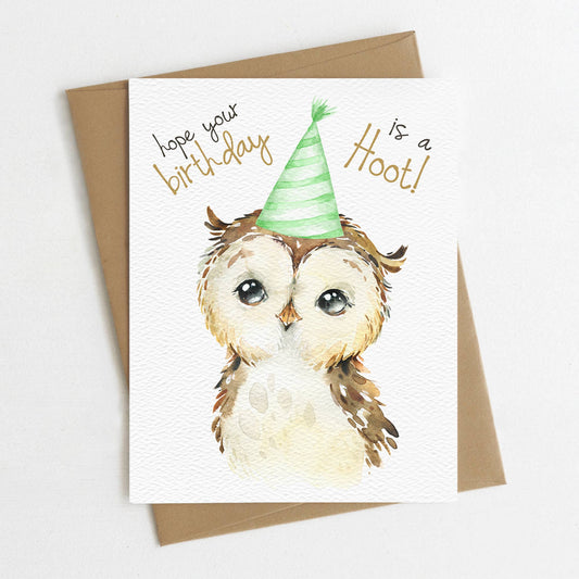 Happy Birthday Card, Cute Owl, Funny Birthday Card